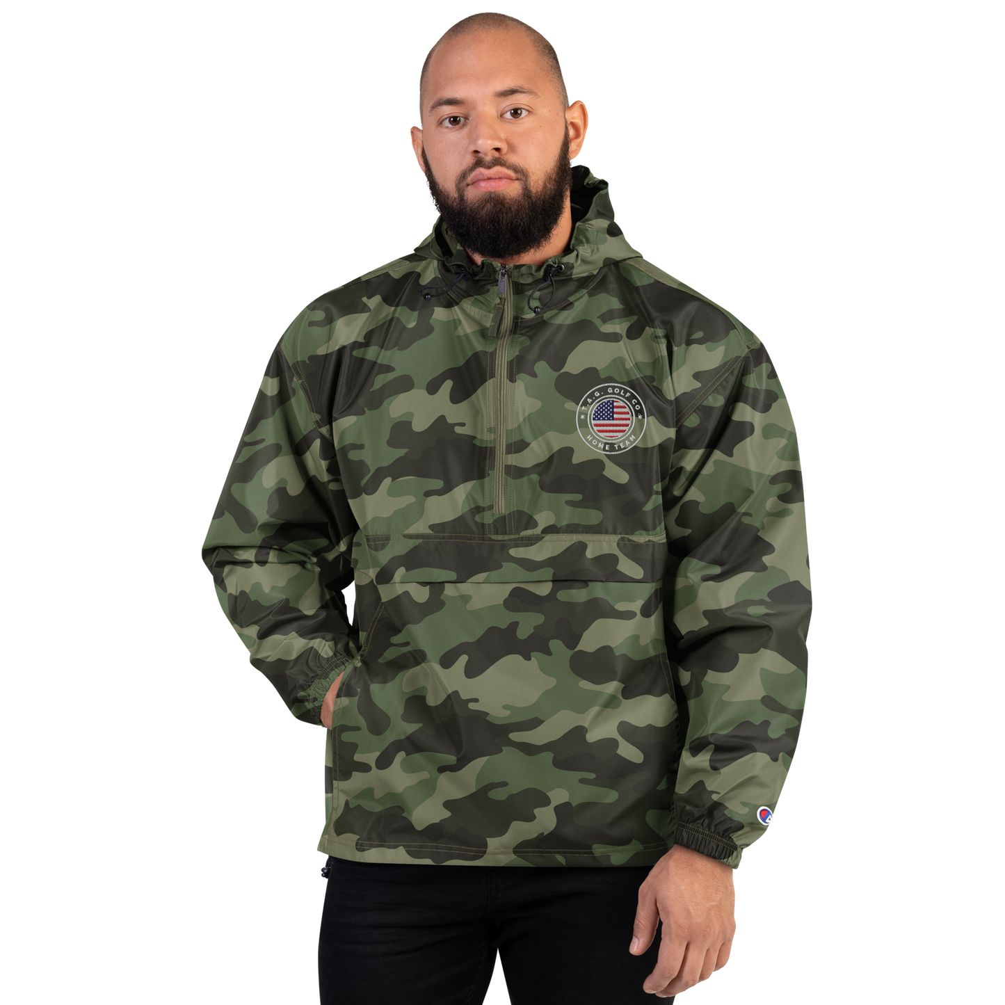 Home Team Logo Embroidered Champion Packable Jacket